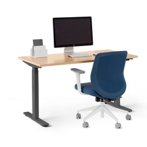 Adjustable Top Single Desk from Collection L 2S with Charcoal Legs