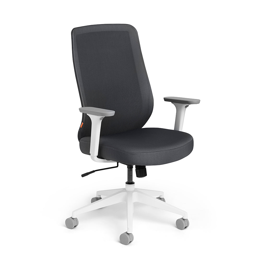 Excessive Again Max Process Chair in Darkish Grey with White Body